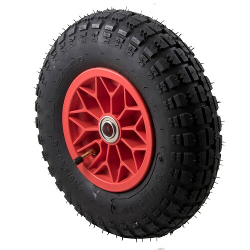 200kg Rated Pneumatic Wheel Tyre - Plastic Centre - 320mm x 80mm - Deep Groove Ball Bearing