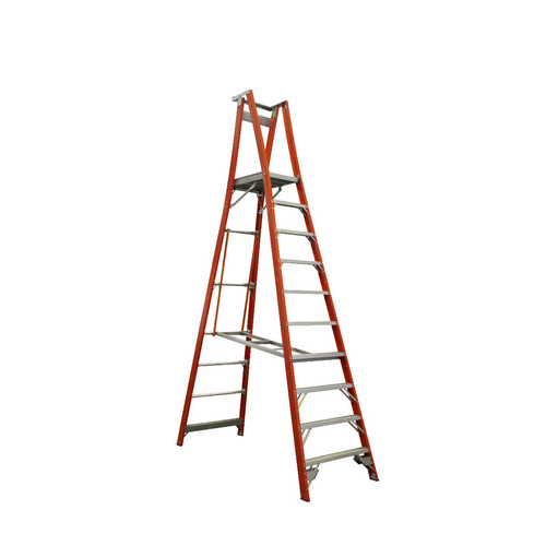 Indalex 2-12 Steps Pro Fibreglass Platform Ladder - 150kg Rated - 2.1m