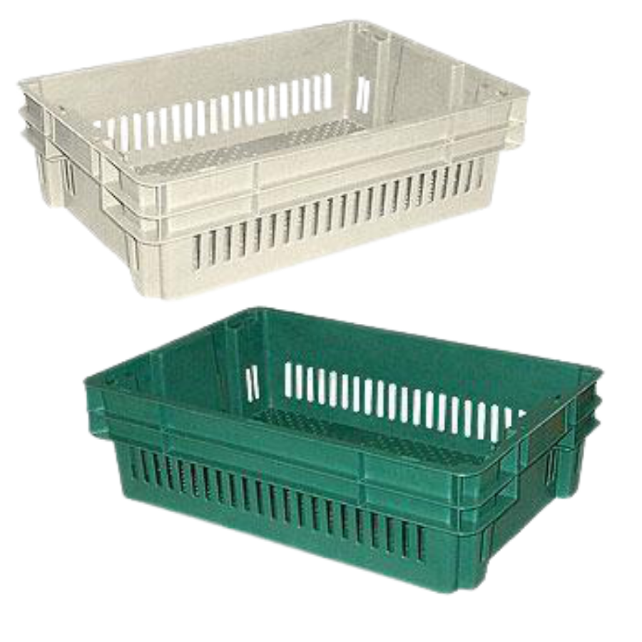 Nally 26L Stack & Nest Plastic Container - Vented - 578 x 384  x 166mm