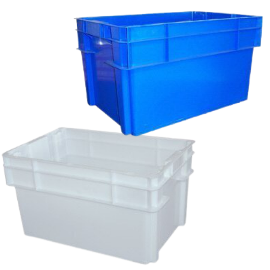 Nally 52L Stack & Nest Plastic Container - 578 x 384 x 318mm - Solid