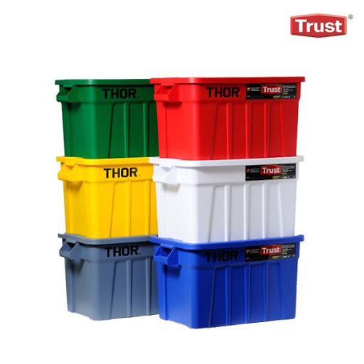 53L Thor Brute Plastic Storage Stackable Container With Lid - Food Grade