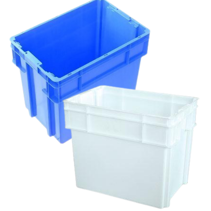 Nally 78L Stack & Nest Plastic Container - 578 x 384 x 470mm - Solid