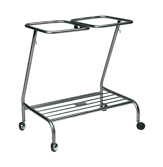 Stainless Steel Trolley Linen Skip Healthcare- Double - 540 x 780mm