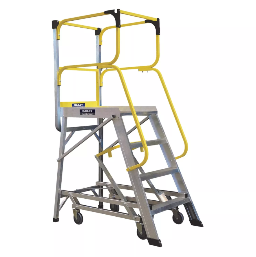 Bailey 3 Steps 200kg Rated Ladderweld Order Picking Aluminium Ladder - 0.8m