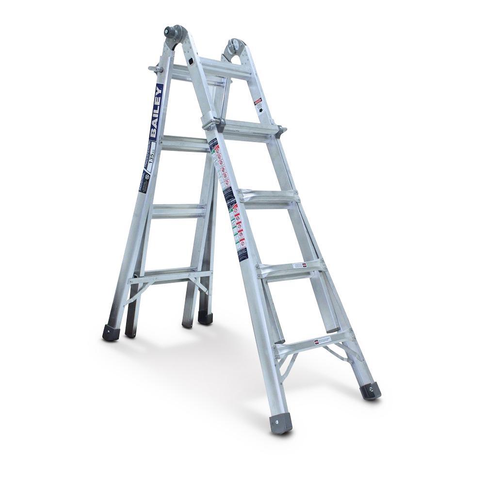 Bailey 5 Steps 135kg Rated Mutlipurpose Aluminium Step Ladder - 2.3 to 4.5m