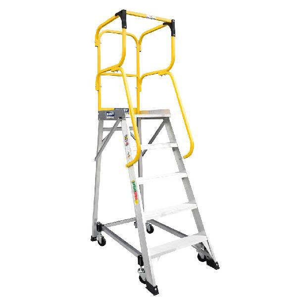 Bailey 5 Steps 150kg Rated Ladder Order Picking Platform Aluminium Industrial - 1.3m