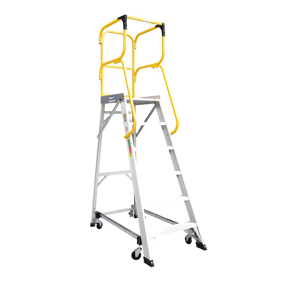Bailey 6 Steps 150kg Rated Ladder Order Picking Platform Aluminium Industrial - 1.6m