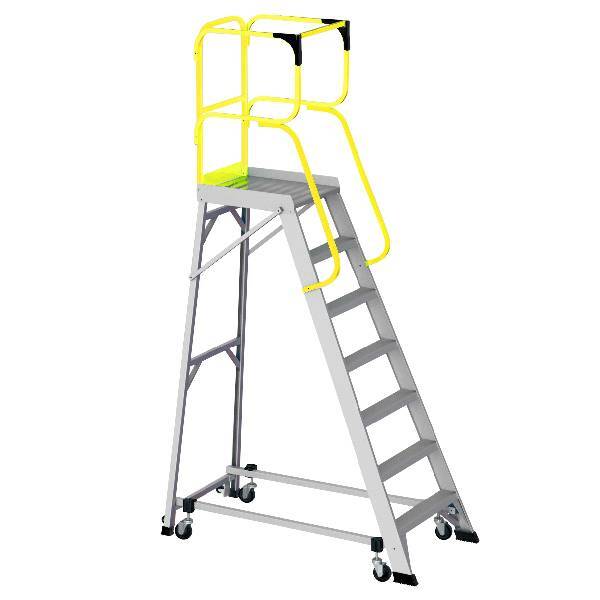 Bailey 7 Steps 150kg Rated Ladder Order Picking Platform Aluminium Industrial - 2m