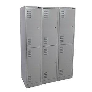 Locker - Steel - Brownbuilt (300) - 900 x 450 x 1800mm - 2 Tier - Bank of 3