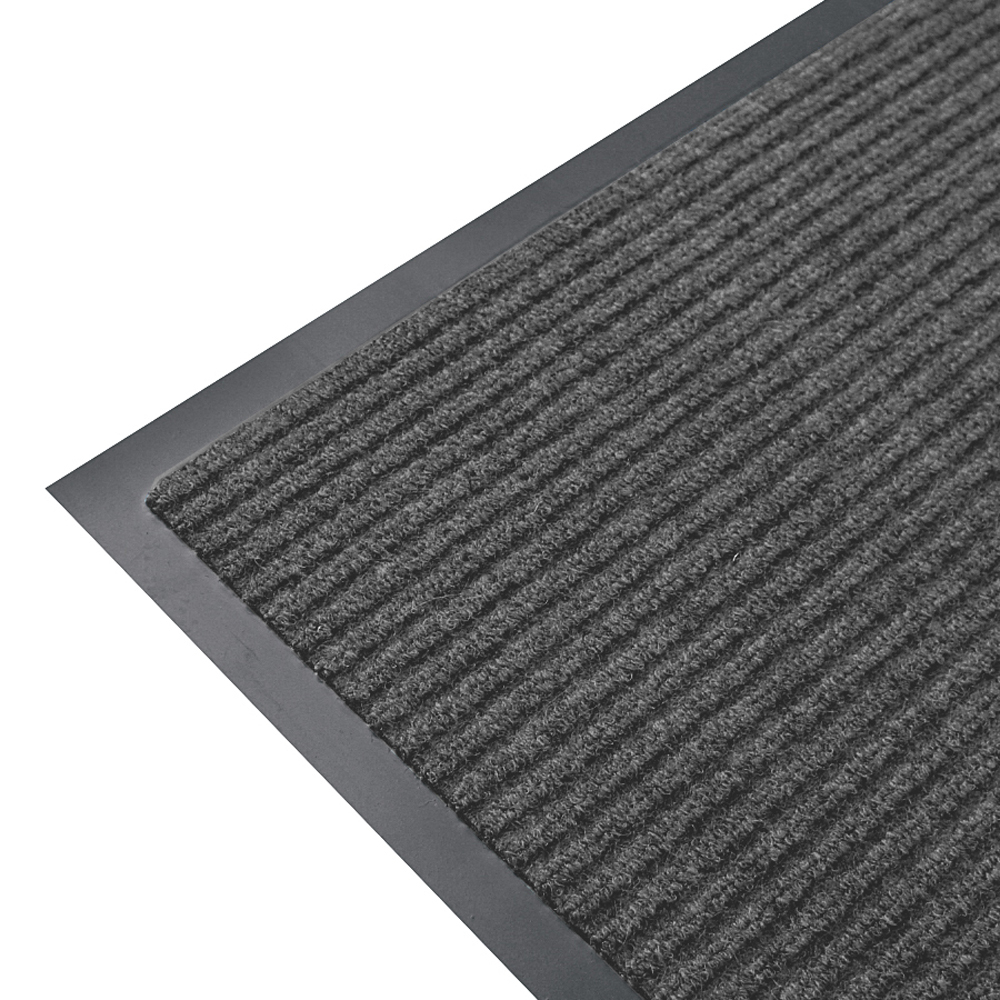 Anti Slip Ribbed Entrance Floor Mat - PVC - 600 x 900mm - Grey
