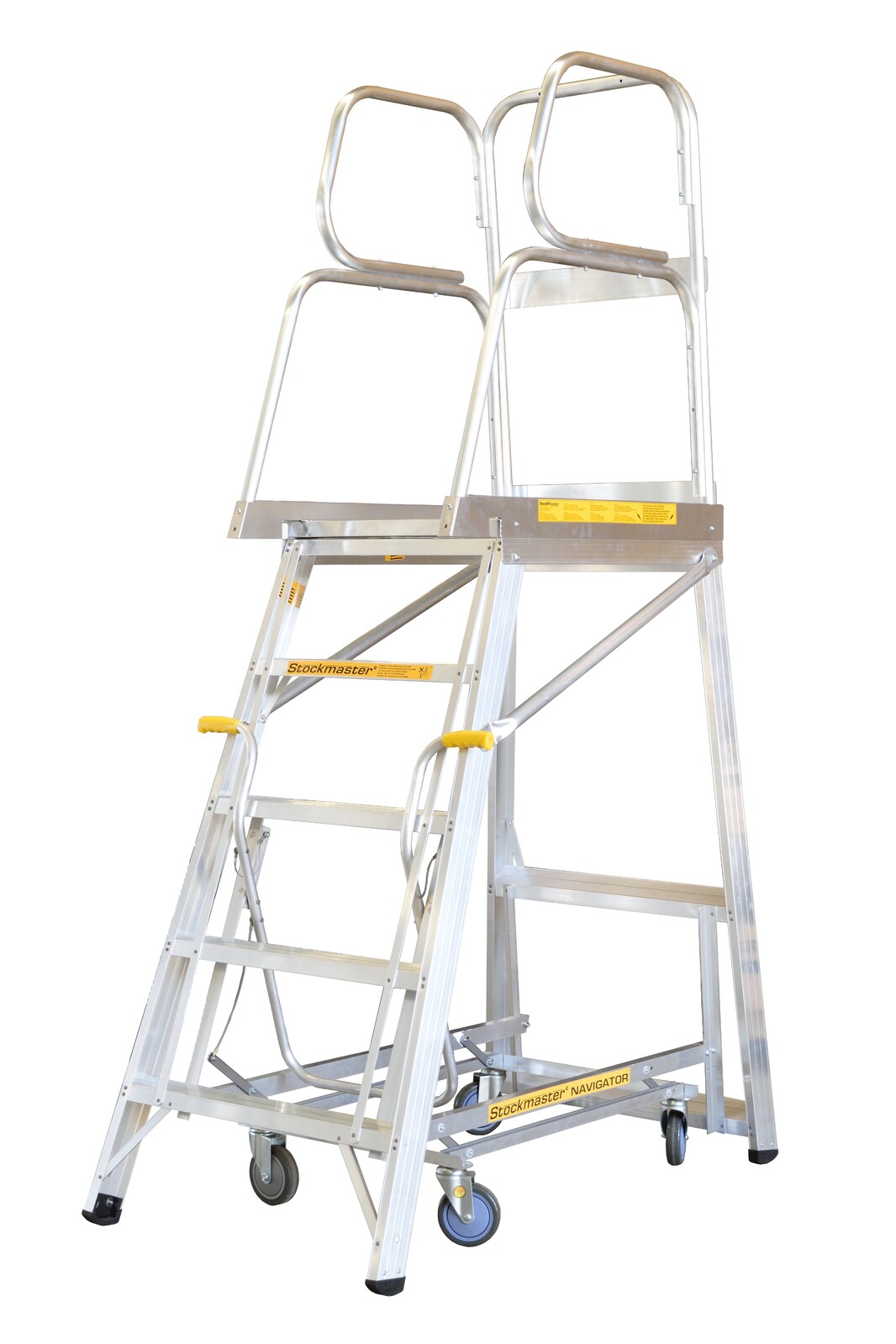 Stockmaster 150kg Rated Mobile Work Platform Ladder Navigator - 2.8m