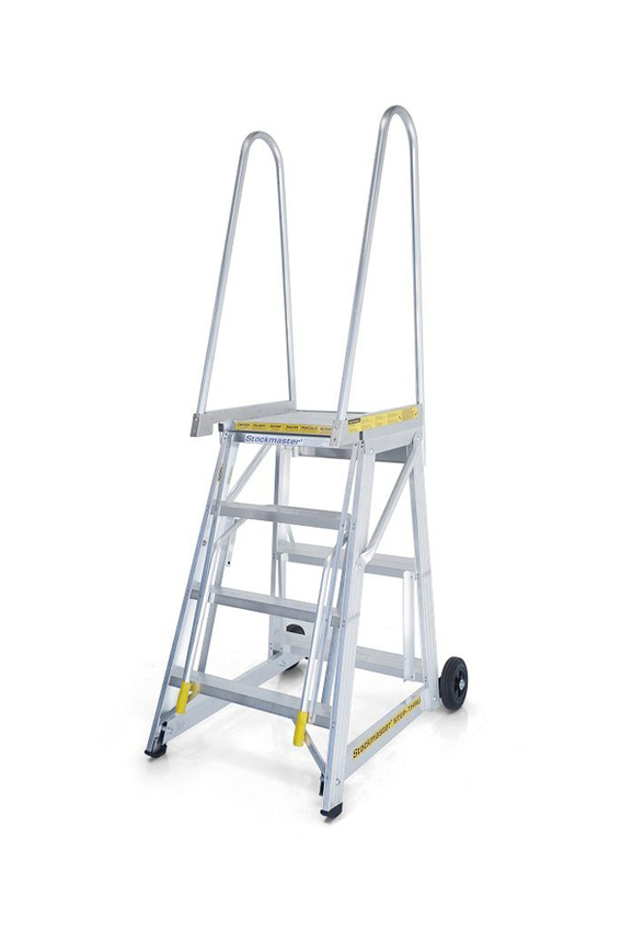Stockmaster 150kg Rated Mobile Work Platform Ladder Step Thru - 1.7m