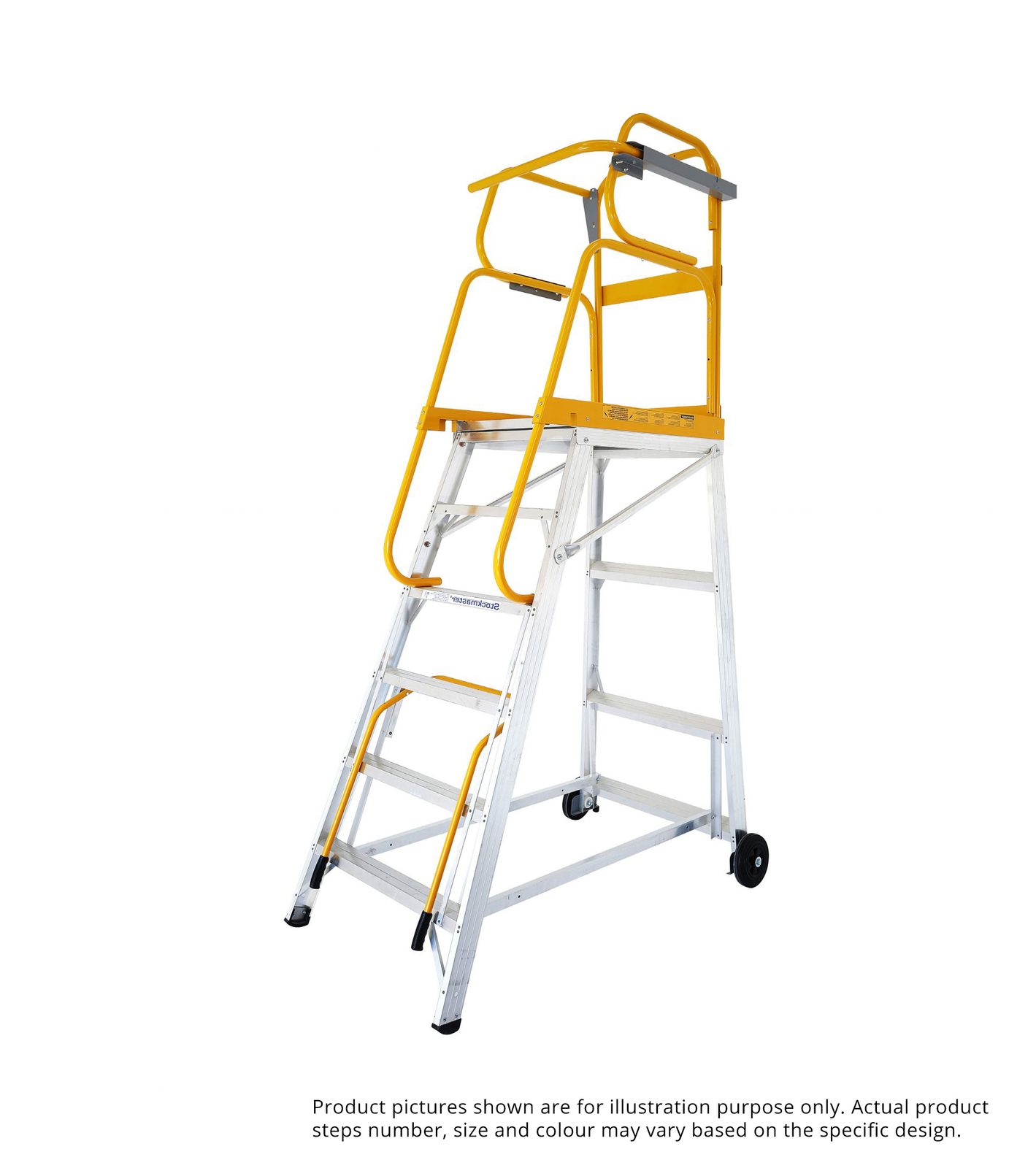 Stockmaster 150kg Rated Mobile Work Platform Ladder Tracker PRO - 3.7m