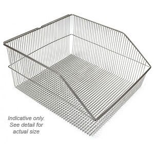 Storage Bin - EasyFit Stainless Steel Wire Basket - W60 - 418 x 450 x 215 mm