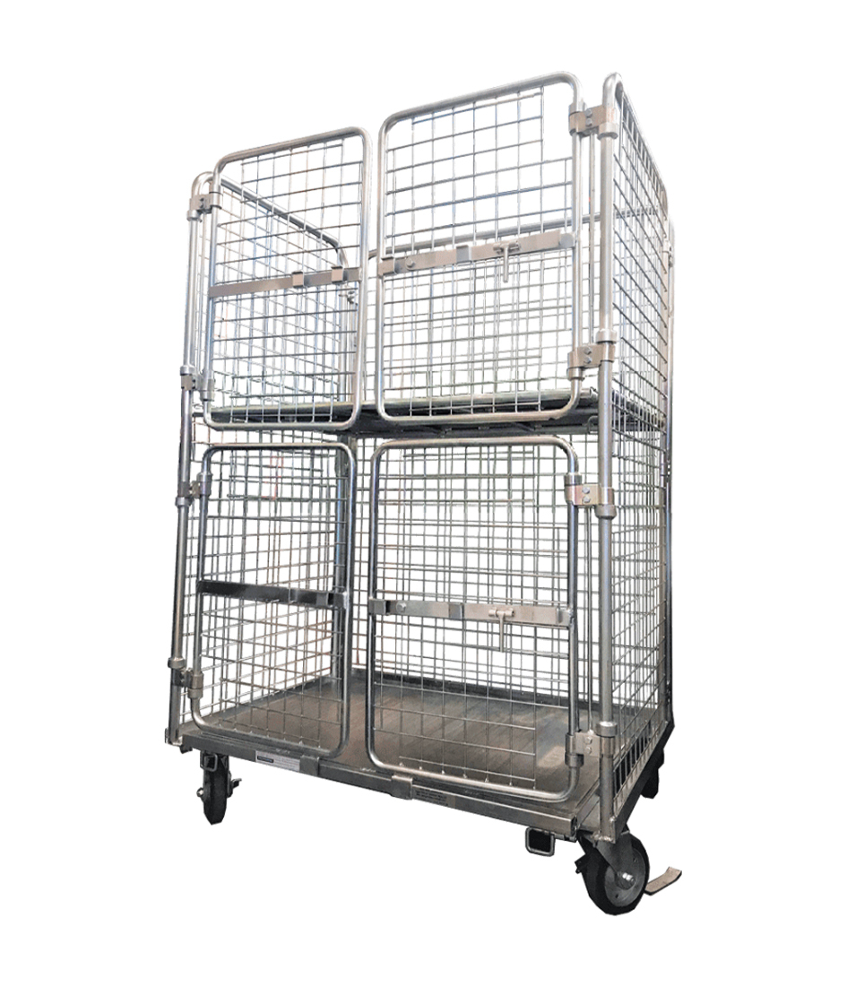 500kg Rated Stock Trolley Storage Cage - With Brakes - 1095 x 792 x 1700mm