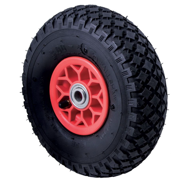120kg Rated Pneumatic Wheel Tyre - Plastic Centre - 250mm x 70mm - Deep Groove Ball Bearing