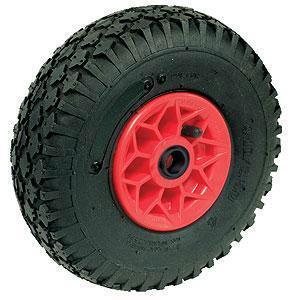 140kg Rated Pneumatic Wheel Tyre - Plastic Centre - 265mm x 70mm - Plain Bore