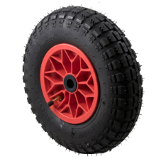 140kg Rated Pneumatic Wheel Tyre - Plastic Centre - 320mm x 80mm - Plain Bearing