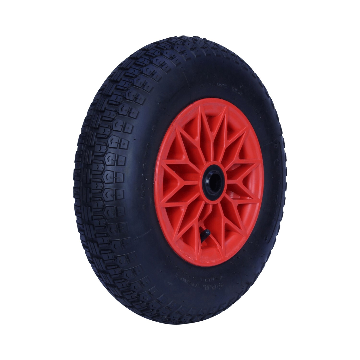 200kg Rated Pneumatic Wheel Tyre - Plastic Centre - 400mm x 100mm - Plain Bore - 25.4mm