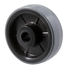 350kg Rated Polyurethane On Nylon Wheel - 125 x 40mm - Plain Bearing