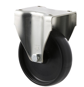 300kg Rated Industrial Castors - Nylon Wheel - 125mm - Plate Fixed - Roller Bearing