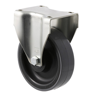 300kg Rated Industrial Castors - Polyurethene Wheel - 125mm - Plate Fixed - Plain Bearing