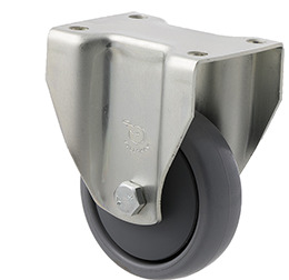 50kg Rated Light Duty Castor - TPE Wheel - 75mm - Plate Fixed - Ball Bearing