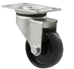 50kg Rated Light Duty Castor - Nylon Wheel - 65mm - Plate Swivel - Plain Bearing