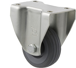 50kg Rated Light Duty Castor - Rubber Wheel - 65mm - Plate Fixed - Plain Bearing