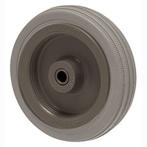 50kg Rated Grey Rubber Wheel - 75 x 23mm - Plain Bearing