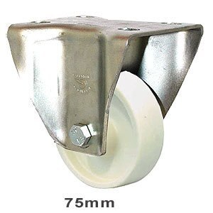 70kg Rated High Low Temp Castor - Nylon Wheel - 75mm - Plate Fixed - 150°C to 210°C - NA