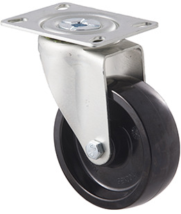 125kg Rated High Low Temp Castor - Phenolic Wheel - 100mm - Plate Swivel - 100°C to 300°C - ISO
