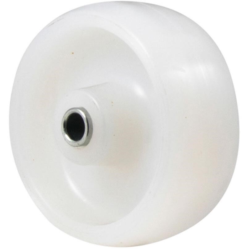150kg Rated Industrial Nylon Wheel - 75 x 32mm - Plain Bearing - White