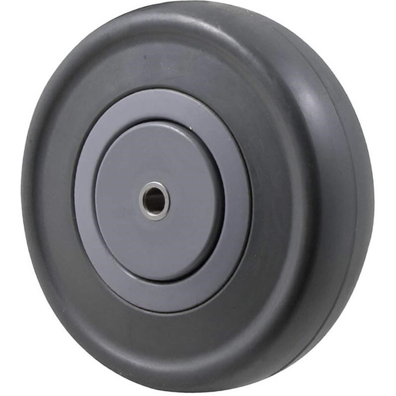 150kg Rated Grey Rubber Wheel - 125 x 34mm - Stainless Steel Bush