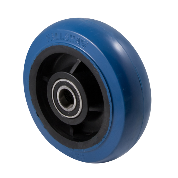 400kg Rated Blue Rubber Industrial Wheel - 150 x 50mm - Ball Bearing