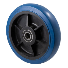 400kg Rated Blue Rubber Industrial Wheel - 200 x 50mm - Ball Bearing