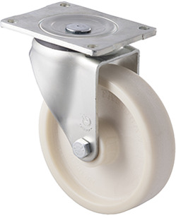 200kg Rated Low Temp Castor - Nylon Wheel - 150mm - Plate Swivel - ISO