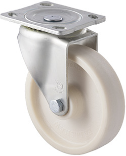 200kg Rated High Low Temp Castor - Nylon Wheel - 150mm - Plate Swivel - 150°C to 210°C - NA