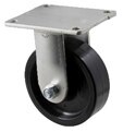 400kg Rated Industrial Castor - Nylon Wheel - 125mm - Plate Fixed - Plain Bearing - ISO