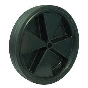 100kg Rated Industrial Black Rubber Wheel - 250 x 45mm - 5/8 Plain Bore"