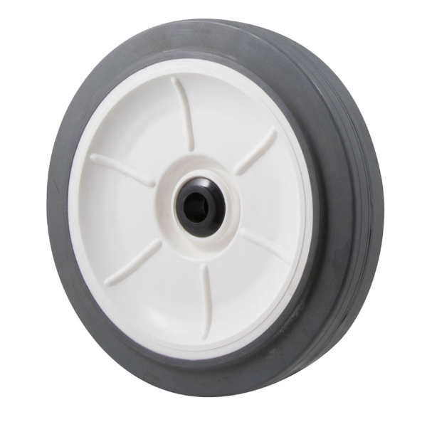 880kg Rated Industrial Grey Rubber Wheel - 200 x 32mm - Plain Bearing