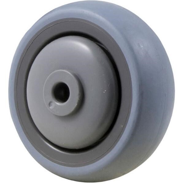 100kg Rated Grey Rubber Industrial Wheel - 75 x 32mm - Ball Bearing