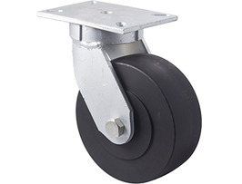 2450kg Rated Industrial Castor - Polymer Wheel - 200mm - Plate Swivel - Ball Bearing