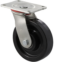 600kg Rated Industrial Castor - Nylon Wheel - 150mm - Plate Swivel - Ball Bearing - ISO