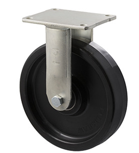 600kg Rated Industrial Castor - Nylon Wheel - 200mm - Plate Fixed - Ball Bearing - ISO