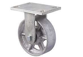 630kg Rated Industrial Cast Iron Castor - 152mm - Plate Fixed - Ball Bearing