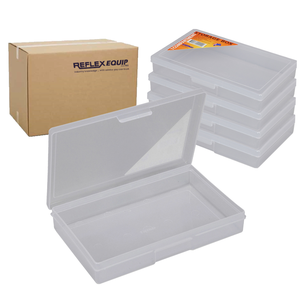 12 X Fischer Clear Plastic Storage Box - 1 Compartment - 188 x 118 x 31mm