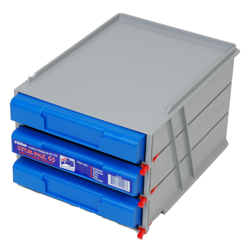 Fischer Small Parts Storage - 3 Drawers - Stor-Pak 63