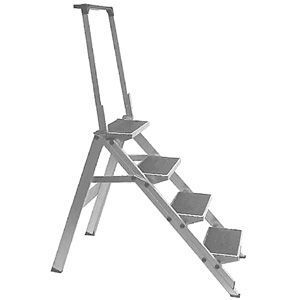 Little Jumbo Aluminium Single Sided Step Ladder - 0.9m - 4 Step - With Handrail
