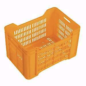 44L Nally Plastic Stacking Produce Crate - 538 x 362 x 322mm - Orange